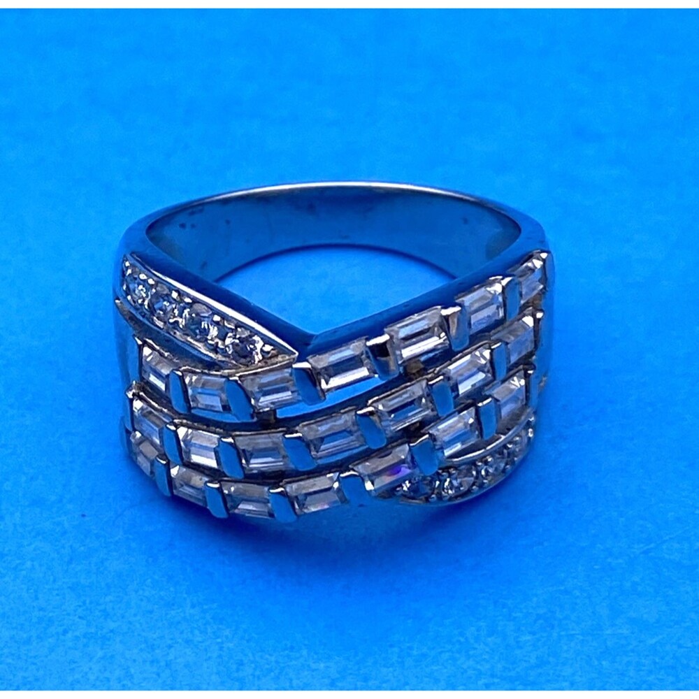 Gorgeous Statement Ring - 925 Silver - Cubic Zircon - Sz 9